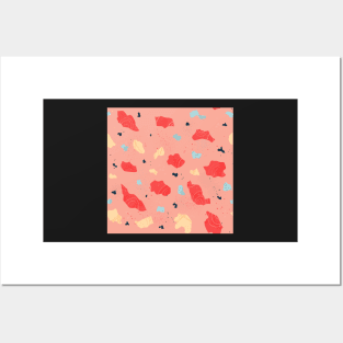 Soft Blobs Bright Terrazzo Abstract Shapes Posters and Art